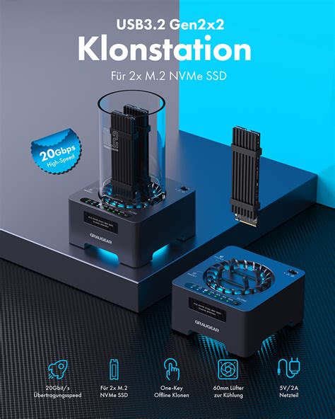 Usb Gen X Klonstation F R X M Nvme Ssd Graugear