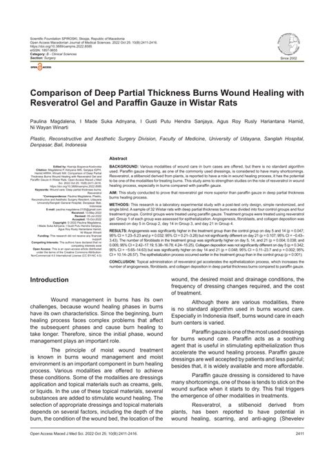 Pdf Comparison Of Deep Partial Thickness Burns Wound Healing With