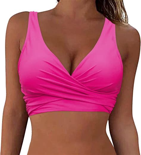 Amazon Hottest Women S Front Bikini Top V Neck Push Up Padded Swimsuit Top Swimsuit Swim