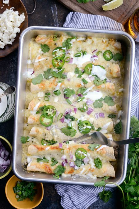 Cheesy Beef Enchiladas Verde Simply Scratch