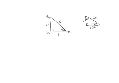 Solved Right Triangle In Triangle Abc Angle A Is 60Â° And C Is A Right Angle The Length Of