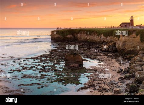 Sunset over Lighthouse Field State Beach Stock Photo - Alamy