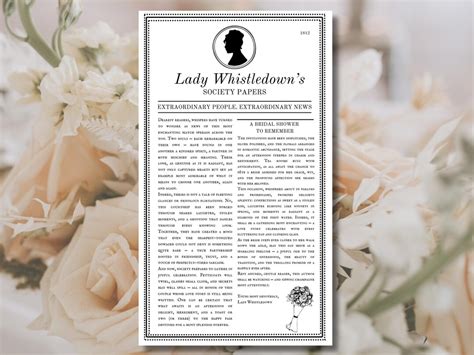 Lady Whistledown Society Papers For Bridal Shower Etsy