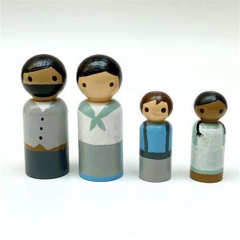 Farmhouse Pioneer Peggies - old style wooden toys