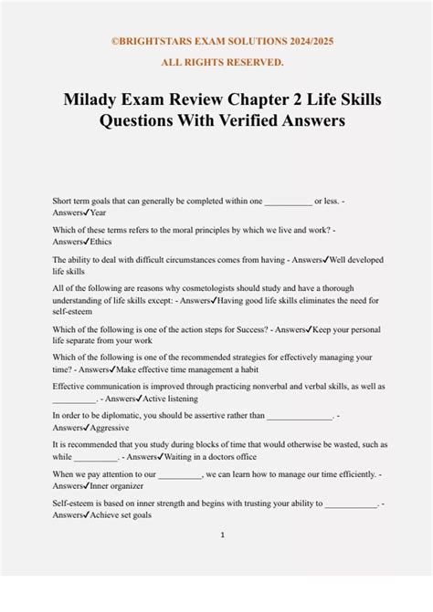Milady Chapter 2 Workbook Answers 6