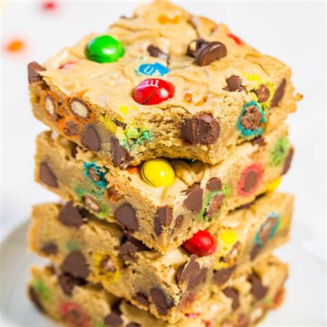 Chocolate Chip Mandms Bars Easy Cookie Bars Averie Cooks