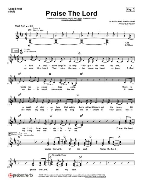 Praise The Lord Sheet Music PDF (C2C Music) - PraiseCharts