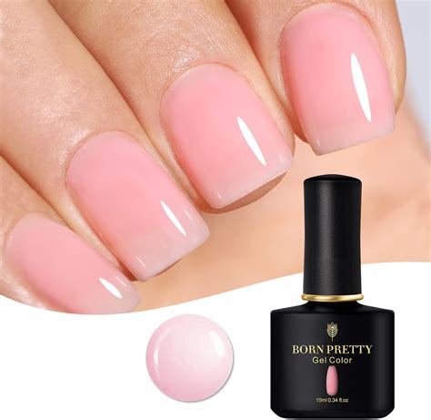 Born Pretty Jelly Pink Gel Nail Polish Transparent Jelly Nude Pink Gel Polish Sheer Pink Color