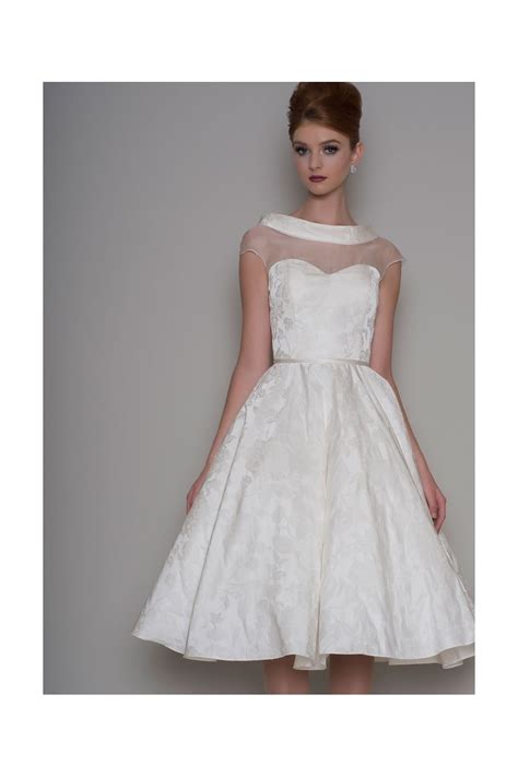 Loulou Bridal Mabel Tea Length Audrey Hepburn Style Wedding Dress In