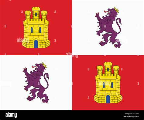 Flag Of Castile And Leon Or Castilla Y Leon Autonomous Communities Of