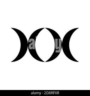 triple crescent moon symbol icon stock photo alamy