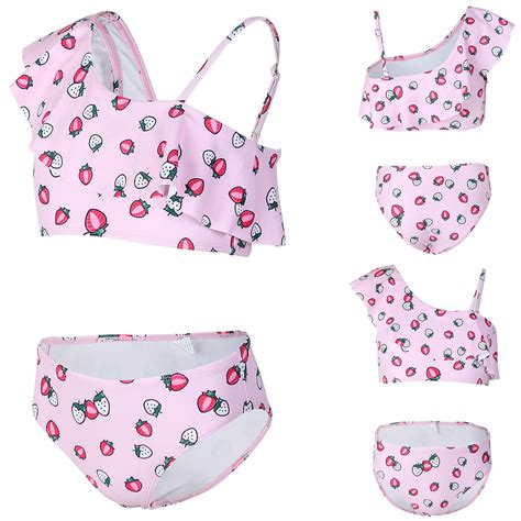 Jacenvly Swimwear For Girl Clearance Skin Friendly Girls Summer Fashion Cute Print Bikini Sling