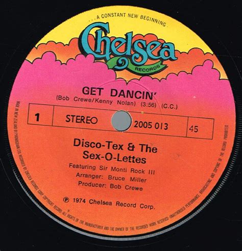 Disco Tex The Sex O Lettes Featuring Sir Monti Rock III Get Dancin Vinyl Discogs