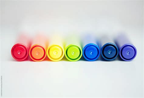 "Rainbow Of Coloured Felt-tip Pens" by Stocksy Contributor "CHRISTINA K ...