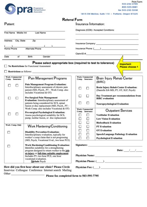 Printable Patient Referral Form Printable Forms Free Online