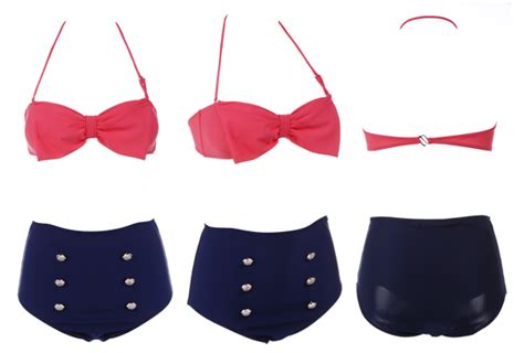 Retro Pin Up High Waisted Bikini On Luulla