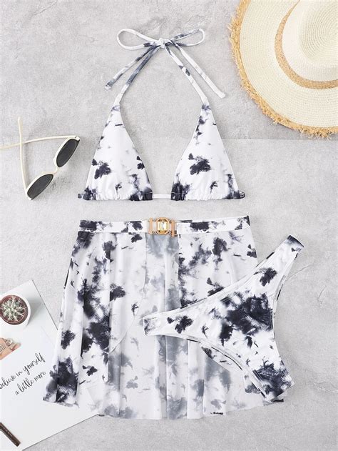 Billionm Tie Dye Bikini Piece New Swimsuit And Cover Ups Halter Beach Wear Summer Stylish