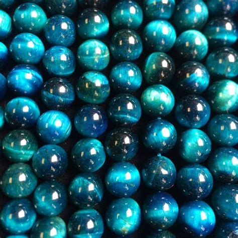 Blue Tiger Eye Beads Grade Aaa Natural Gemstone Round Etsy