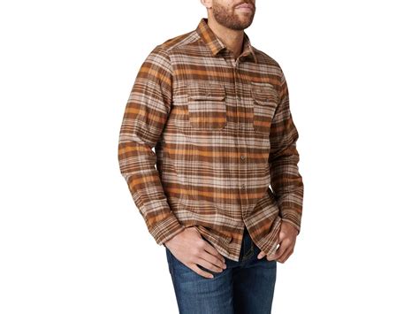 5.11 Men's Lester Long Sleeve Shirt Dark Earth Plaid Large