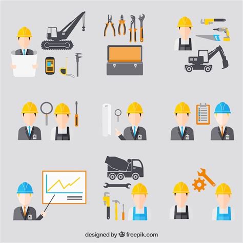 Construction Engineering Icons Vector Free Download