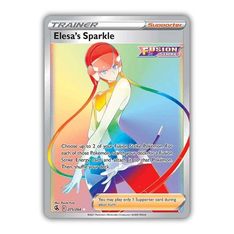 Pok Mon Tcg Elesa S Sparkle Fusion Strike Holo Secret Rare Near