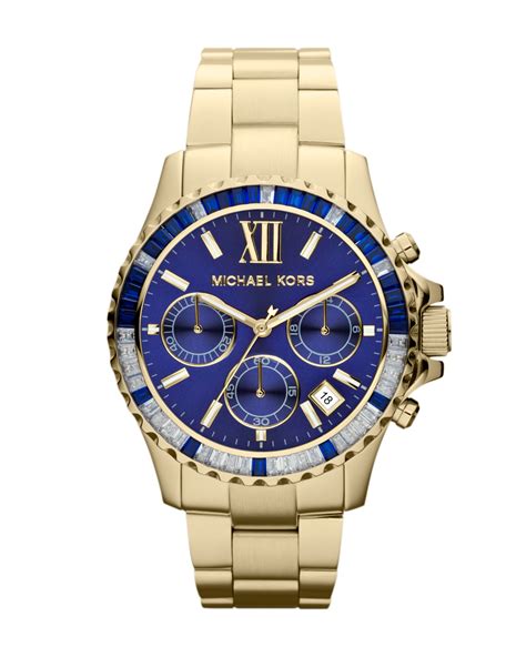 Lyst Michael Kors Midsize Golden Stainless Steel Everest Chronograph