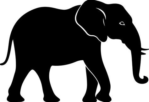 Premium Vector Elephant Silhouette Vector Illustration White Background