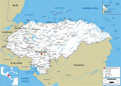 Honduras Map Road Worldometer