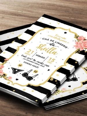 Convite Digital Cha De Lingerie Compre Produtos Personalizados No Elo