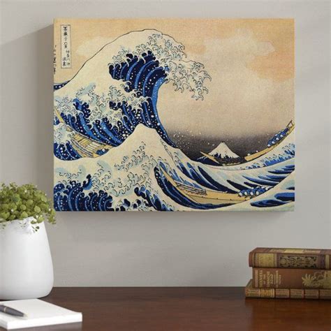 The Great Wave Off Kanagawa By Katsushika Hokusai Wrapped Canvas Art Prints Lion Wall Art