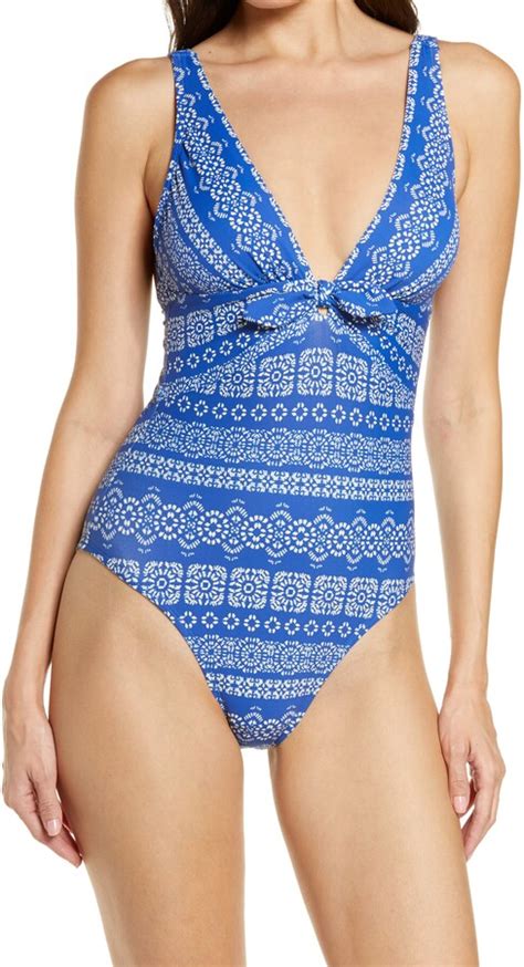 Robin Piccone Isla Plunge One Piece Swimsuit Shopstyle