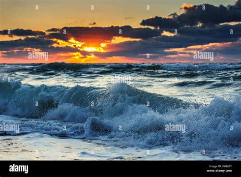 Beautiful Cloudscape Over The Sea Sunrise Shot Stock Photo Alamy