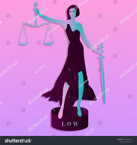 Themis Goddess Modern Elegant On Pedestal Stock Vector Royalty Free