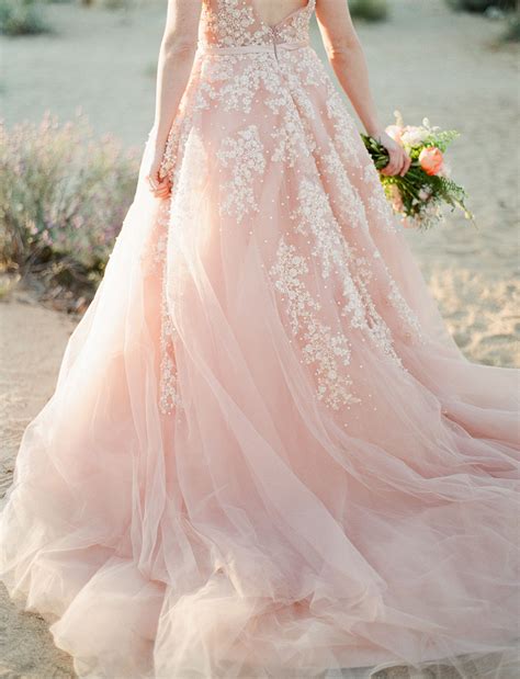 A Dreamy Pink Wedding Dress captured in Joshua Tree - Green Wedding Shoes