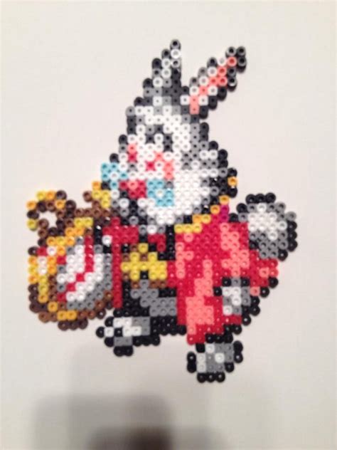 Alice In Wonderland White Rabbit Perler Beads Perler Bead Art Perler