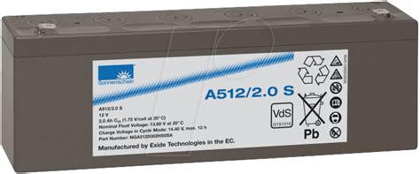 DF-A512 - 2 S: Lead-acid rechargeable battery, 12 volt, 2.0 Ah, 178 ...
