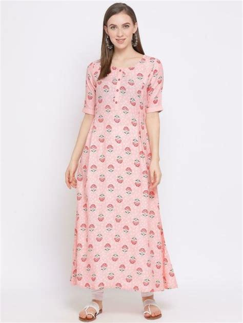 Buy Span Women Printed Pure Cotton A Line Kurta Online At Best Prices