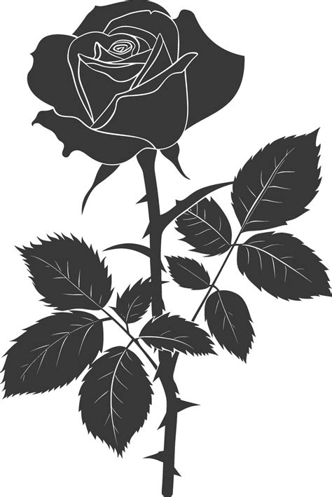 AI generated Silhouette rose flower black color only 42875098 Vector Art at Vecteezy