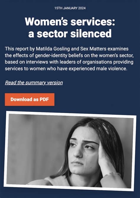 Womens Services A Sector Silenced New Report Sex Matters