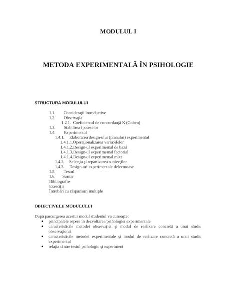 Doc Modul Metoda Experimentala In Psihologie Dokumen Tips