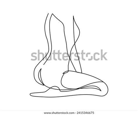 Nude Woman Face Abstract Silhouette Continuous Stock Vector Royalty