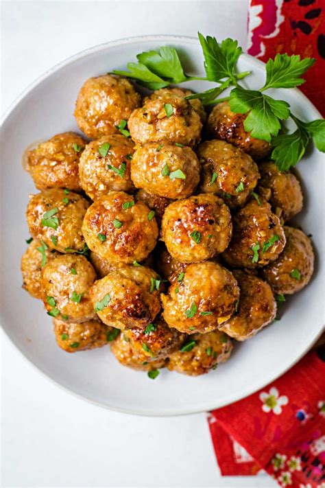 Chicken Meatballs With Honey Garlic Sauce Life Love And Good Food