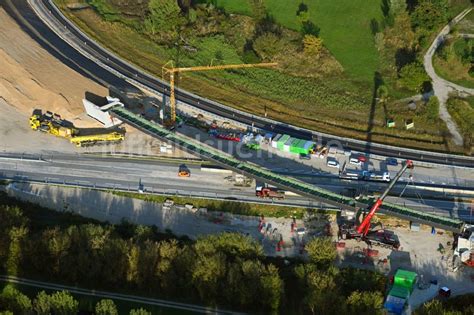 Luftbild Schönerlinde Baustelle zum Neubau der Autobahn Trasse der