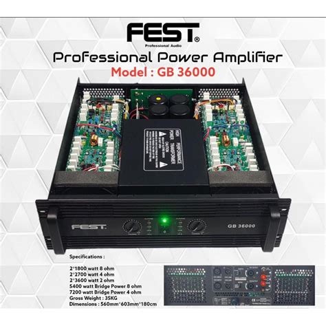 Jual Power Amplifier 2 Channel Fest Gb36000 Original GB 36000 Shopee