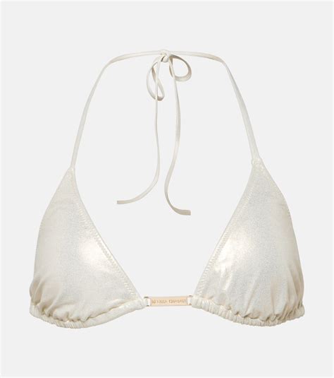 Andorra Triangle Metallic Bikini Top In Gold Melissa Odabash Mytheresa