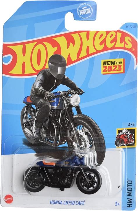 Amazon Hot Wheels Honda CB750 Cafe HW Moto 4 5 Blue Seat 141 250 Toys Games
