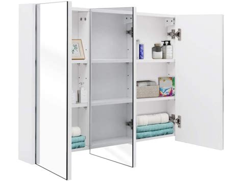 Costway Armoire Toilette Avec Miroir Murale Porte Et Etag Res