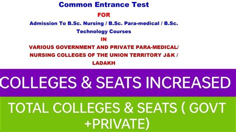 Jkbopee Admission To Bsc Nursing Seats Colleges Increased