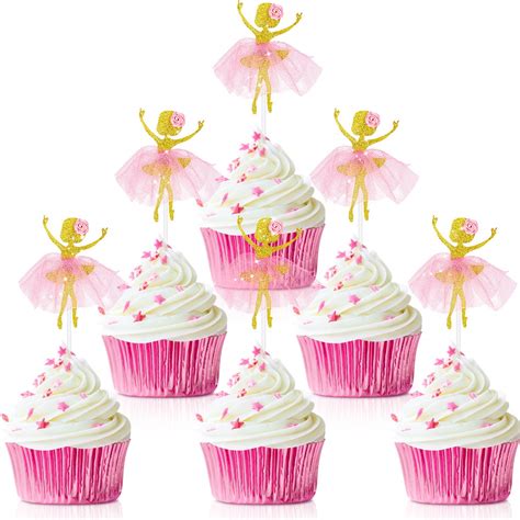 Buy Pieces Ballerina Tutu Ballet Dancer Girls Cupcake Toppers