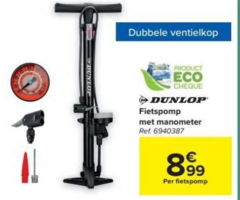 Dunlop Fietspomp Met Manometer Promotie Bij Carrefour